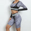 AllureFit Leopard Biker Shorts + Long Sleeve Top Set