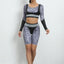 AllureFit Leopard Biker Shorts + Long Sleeve Top Set