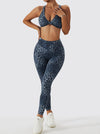 Conjunto de legging de yoga de leopardo colorido + sujetador deportivo