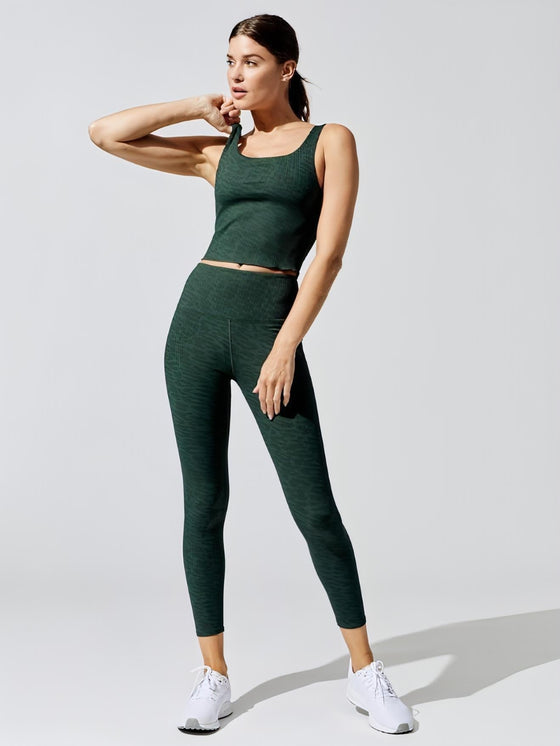 Green Leopard Print High Waist Yoga Legging + Crop Top Suit